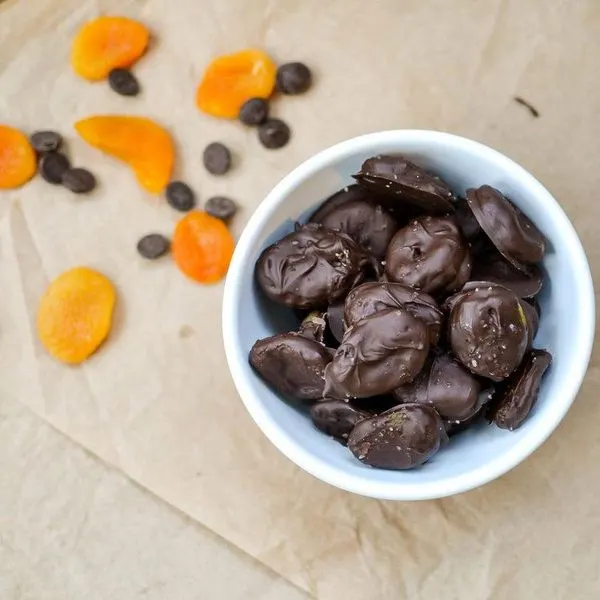 Vegetarian Gluten-Free Dark Chocolate Covered Dried Apricots — American recipe