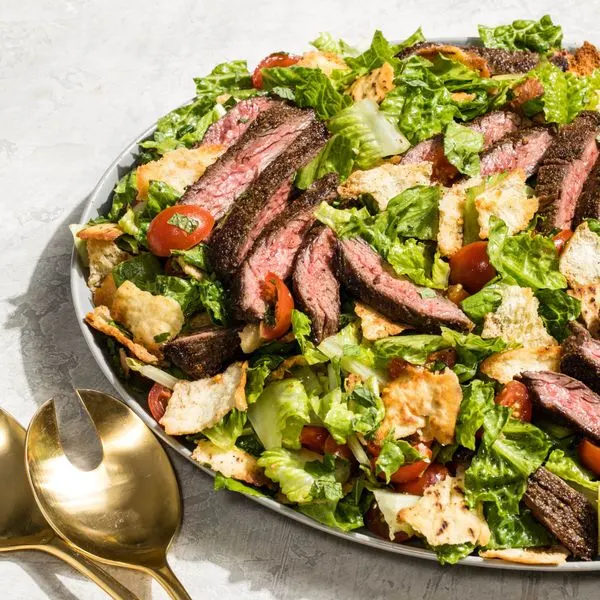 Dairy-Free Nut-Free Mediterranean Steak and Pita Salad — Mediterranean recipe