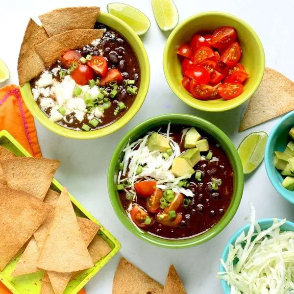 Nut-Free Shellfish-Free Loaded Black Bean Nacho Soup — Mexican recipe