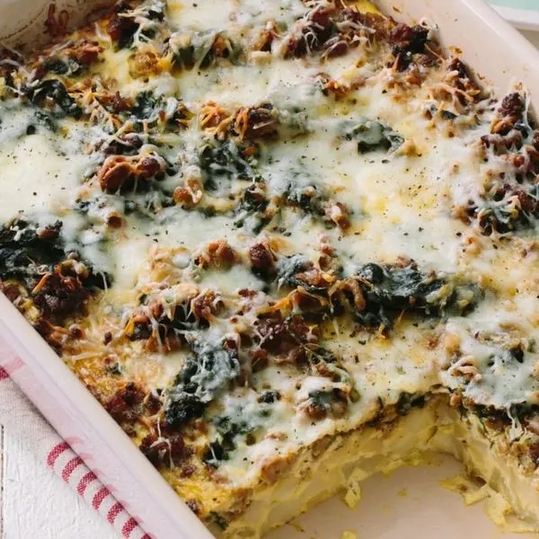 Gluten-Free Nut-Free Sausage and Greens Breakfast Casserole — American recipe