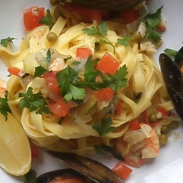 Nut-Free Egg-Free Seafood Pasta — Italian recipe