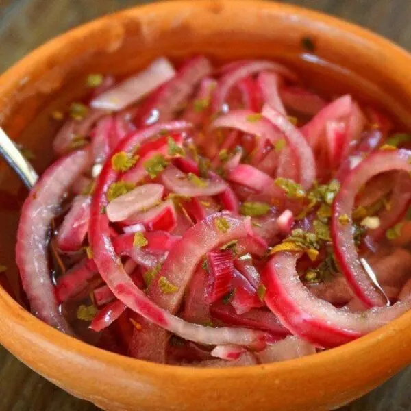 Vegan Vegetarian Mexican Pickled Onions with Habanero Peppers — American recipe