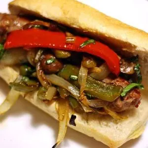 Dairy-Free Nut-Free Roasted Italian Sausage, Pepper, and Mushroom Sandwich Recipe — Italian recipe