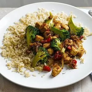 Vegetarian Dairy-Free Vegetarian stir-fry with broccoli & brown rice — Chinese recipe
