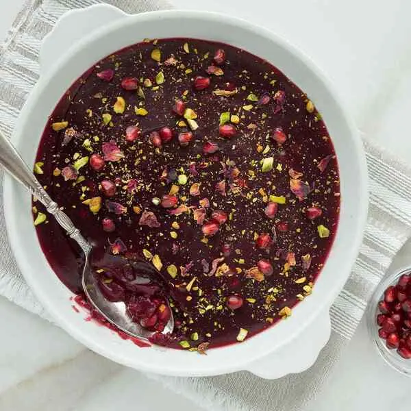 Vegan Vegetarian Pomegranate Masghati Dessert — American recipe