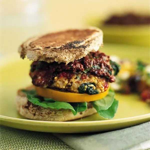 Vegetarian Nut-Free Mediterranean Burgers — Mediterranean recipe