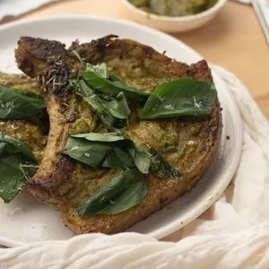 Gluten-Free Nut-Free Pesto Pork Chops Recipe — Italian recipe