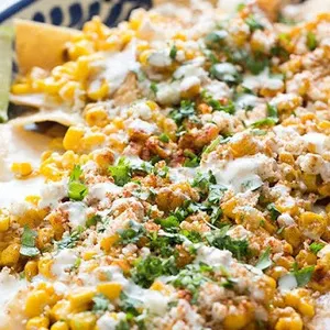 Vegetarian Gluten-Free Mexican Street Corn Nachos recipes — Mexican recipe