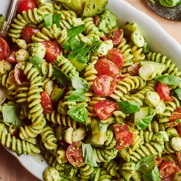 Vegetarian Nut-Free Pesto Pasta Salad — Italian recipe