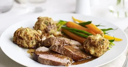 Gluten-Free Dairy-Free Pork loin roast with fig & apple stuffing — British recipe