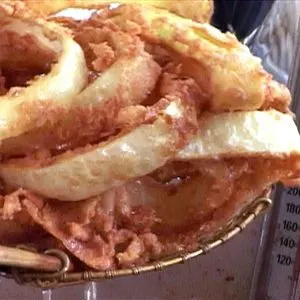 Vegetarian Nut-Free Low Carb Deep-fried Onion Rings — American recipe