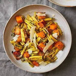 Vegetarian Nut-Free Squash & pesto pasta — Italian recipe