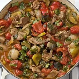 Gluten-Free Dairy-Free Mediterranean vegetables with lamb — Mediterranean recipe