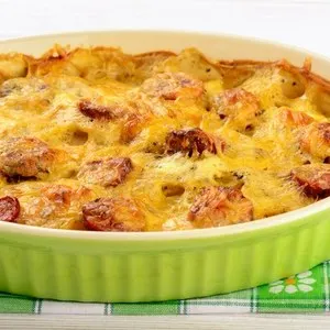 Nut-Free Egg-Free Sausage and Potato Breakfast Casserole — American recipe