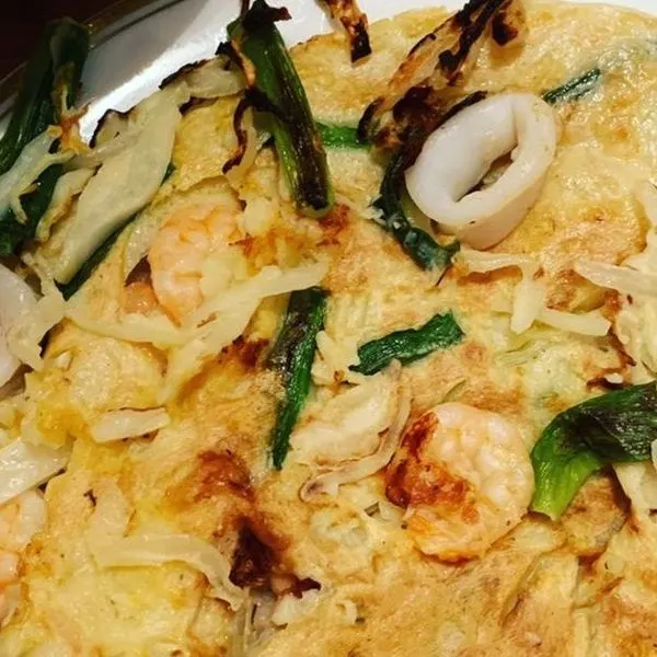 Vegetarian Dairy-Free Korean Seafood Savory Pancake — Korean recipe