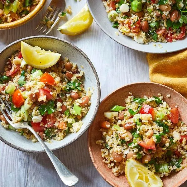 Vegan Vegetarian Hot bulgur wheat salad — Italian recipe