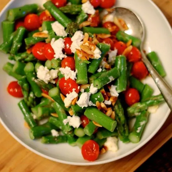 Vegetarian Gluten-Free Toasted Almond and Asparagus Salad — American recipe