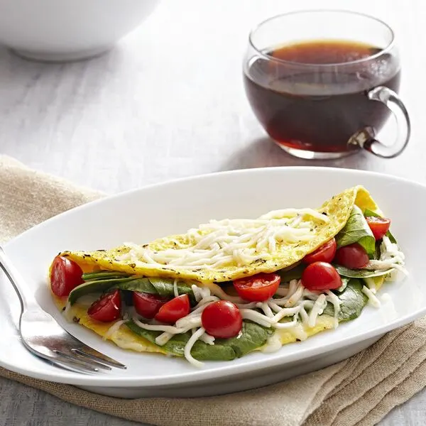 Vegetarian Gluten-Free Spinach and Italian Cheese Omelet — Italian recipe
