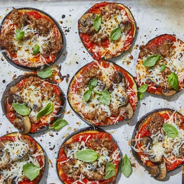Gluten-Free Keto Low-Carb Eggplant Pizzas — Italian recipe