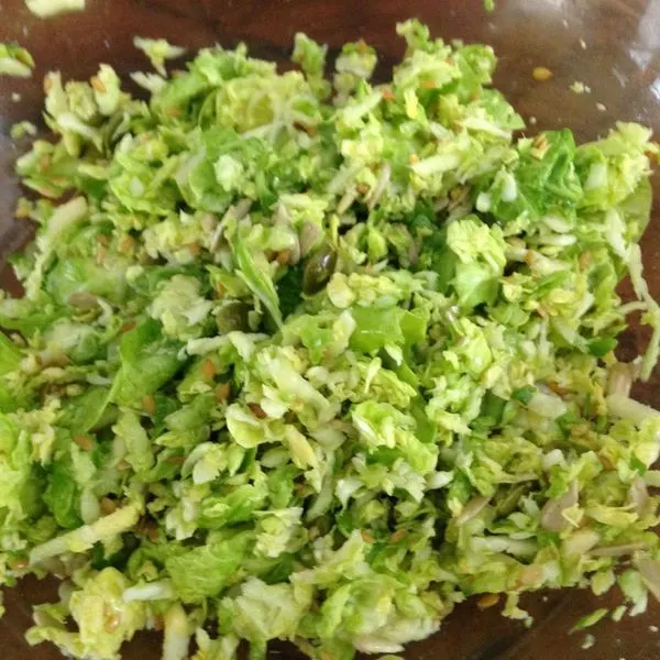 Vegan Vegetarian Brussels Sprouts Salad with Booster Seeds — American recipe