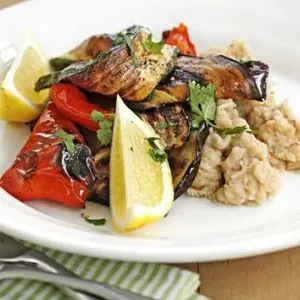 Vegan Vegetarian Grilled Mediterranean veg with bean mash — Mediterranean recipe