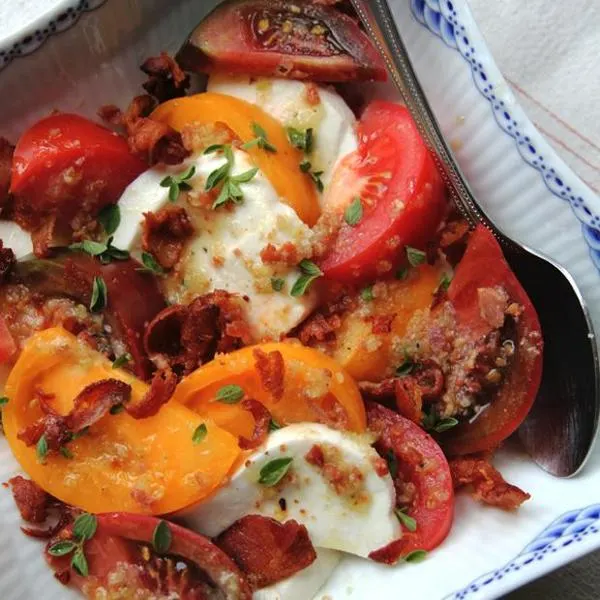 Gluten-Free Nut-Free Bacon Caprese Salad — Italian recipe