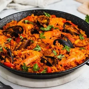 Dairy-Free Nut-Free Classic Seafood Paella Recipe — Mediterranean recipe