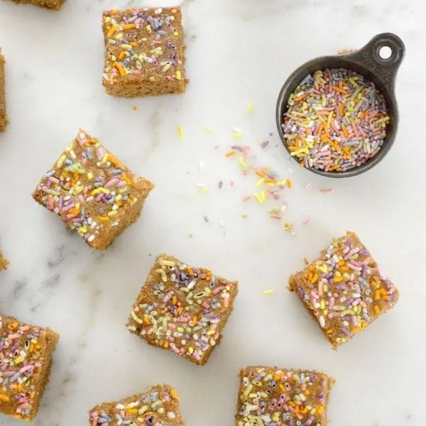 Vegetarian Gluten-Free Low-Carb Funfetti Blondies — American recipe
