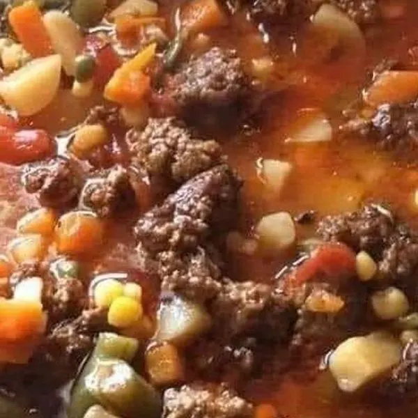 Dairy-Free Nut-Free Hearty Crock Pot Cowboy Soup (hamburger soup) — American recipe