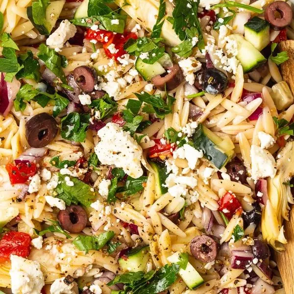 Vegetarian Nut-Free Mediterranean Orzo Salad — Mediterranean recipe