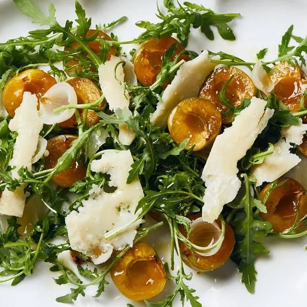Vegetarian Gluten-Free Arugula With Italian Plums and Parmesan — Italian recipe