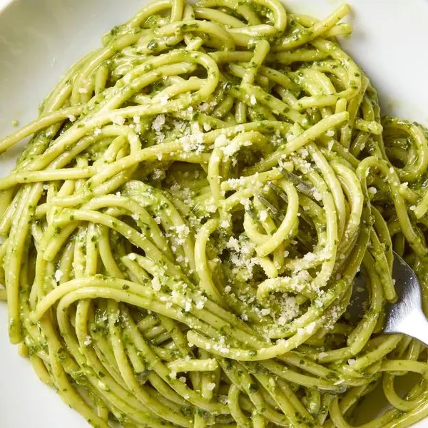 Vegetarian Nut-Free Pesto Pasta — Italian recipe