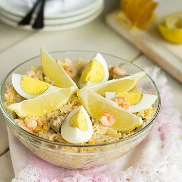 Gluten-Free Dairy-Free Seafood Rice Salad — South american recipe