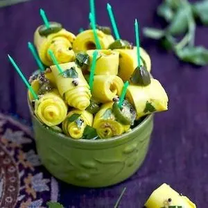 Vegetarian Gluten-Free Indian Khandvi Snack Rolls — Indian recipe