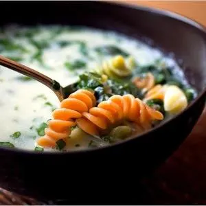 Vegetarian Nut-Free Garlic Soup for One — American recipe