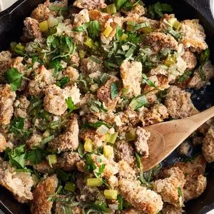 Nut-Free Shellfish-Free Easy Keto Stuffing with Sausage and Herbs — American recipe
