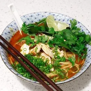 Gluten-Free Dairy-Free 20-Minute Thai Red Curry Noodle Soup With Chicken Recipe — South east asian recipe