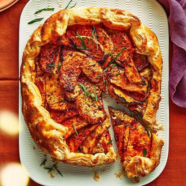 Vegetarian Nut-Free Smoky maple-roast celeriac galette — American recipe