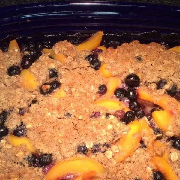 Vegetarian Nut-Free Blueberry Peach Oatmeal Crisp Gluten Free — American recipe