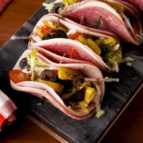 Gluten-Free Keto Low-Carb Antipasto "Tacos" — Italian recipe