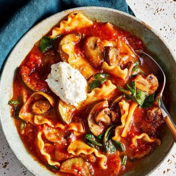 Nut-Free Shellfish-Free Vegetarian Lasagna Soup — Italian recipe