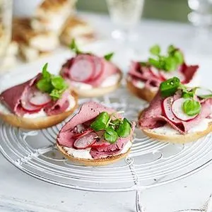 Nut-Free Shellfish-Free Mini salt beef bagels — American recipe