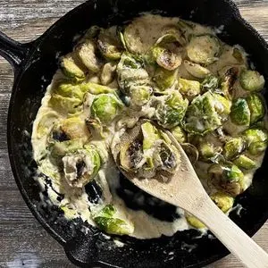 Vegetarian Gluten-Free Keto Creamed Brussels Sprouts Recipe — Italian recipe