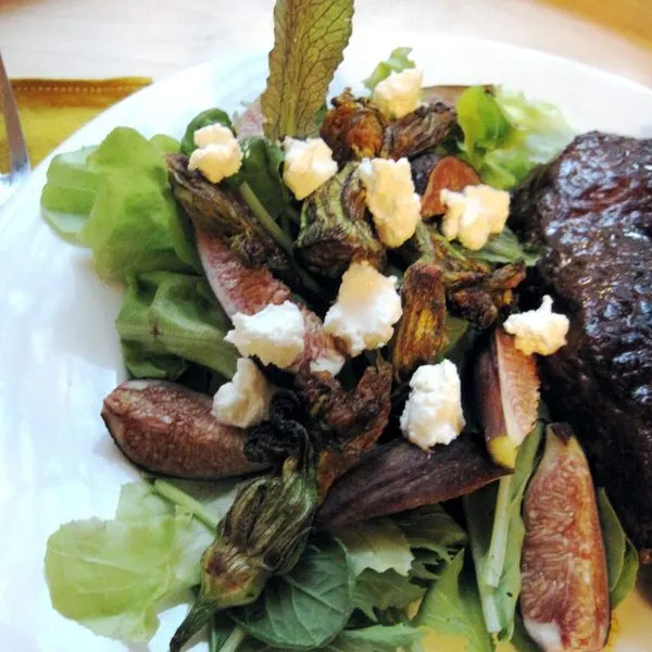 Vegetarian Gluten-Free Fig & Squash Blossom Salad — American recipe