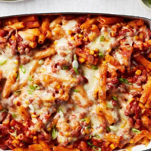 Vegetarian Nut-Free Vegetarian Chili Mac–Inspired Baked Ziti Is the Definition of Hands-Off Cooking — American recipe