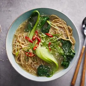 Vegetarian Dairy-Free Vegan noodle soup — American recipe