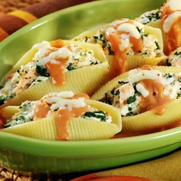 Nut-Free Shellfish-Free Mediterranean Salmon Stuffed Shells — Nordic recipe