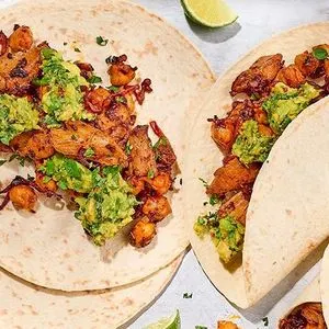 Vegan Vegetarian Smoky vegan ‘chicken’ & chickpea wraps — American recipe