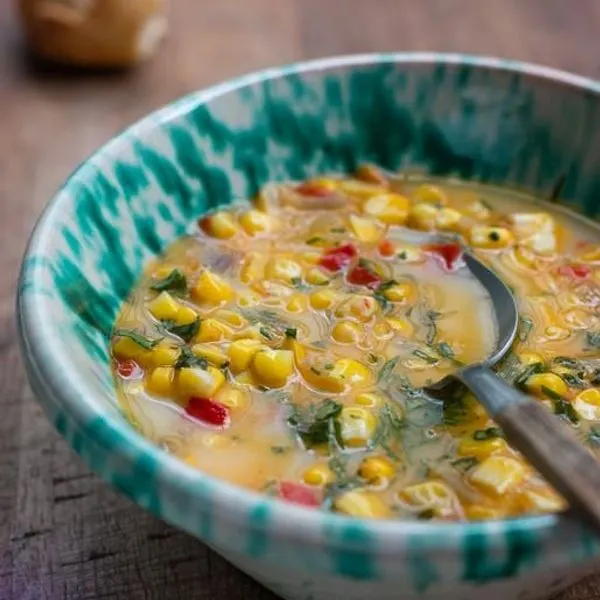 Vegetarian Gluten-Free Corn Soup — French recipe