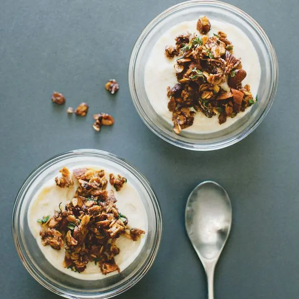 Vegetarian Dairy-Free Dairy-Free Lemon Crèmes With Oat-Thyme Crumble — American recipe